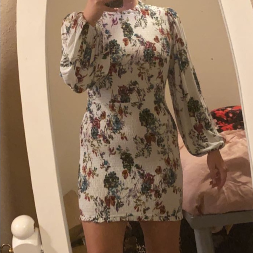 Ruched floral dress